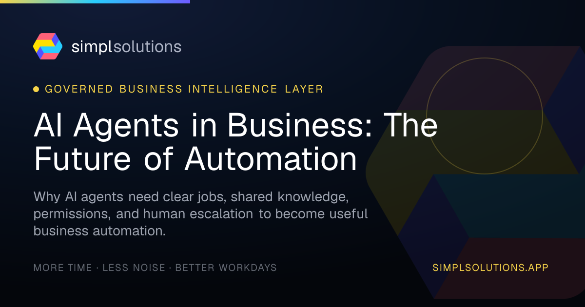 AI Agents in Business: The Future of Automation - SimplSolutions graphic