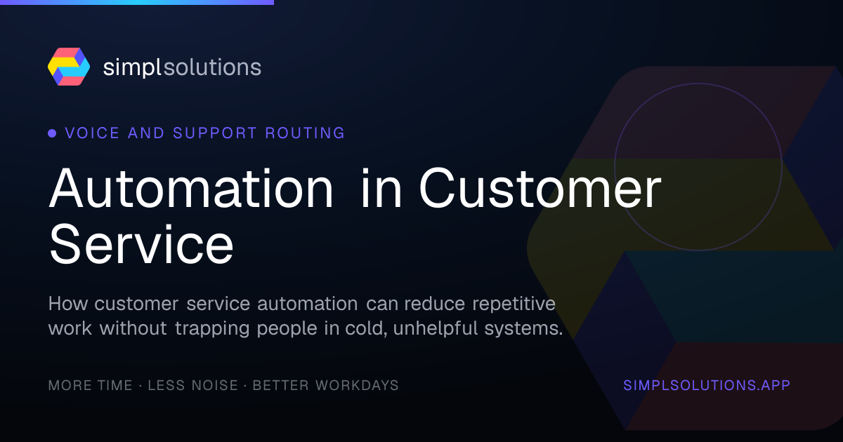 Automation in Customer Service - SimplSolutions graphic