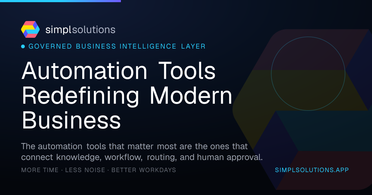 Automation Tools Redefining Modern Business - SimplSolutions graphic