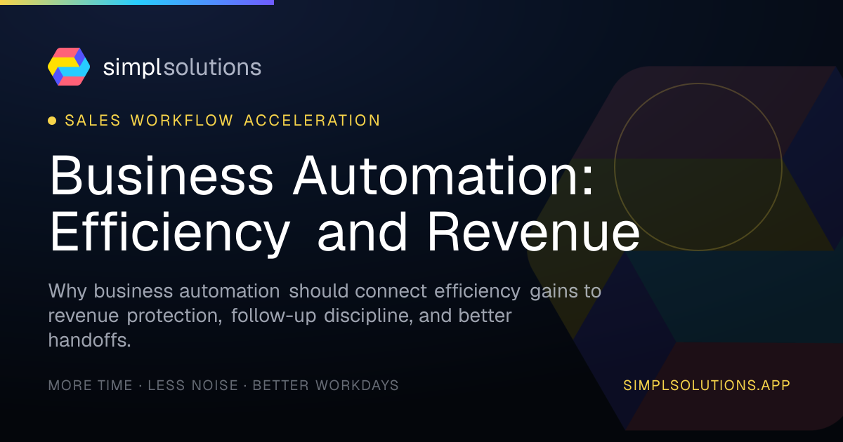 Business Automation: Efficiency and Revenue - SimplSolutions graphic