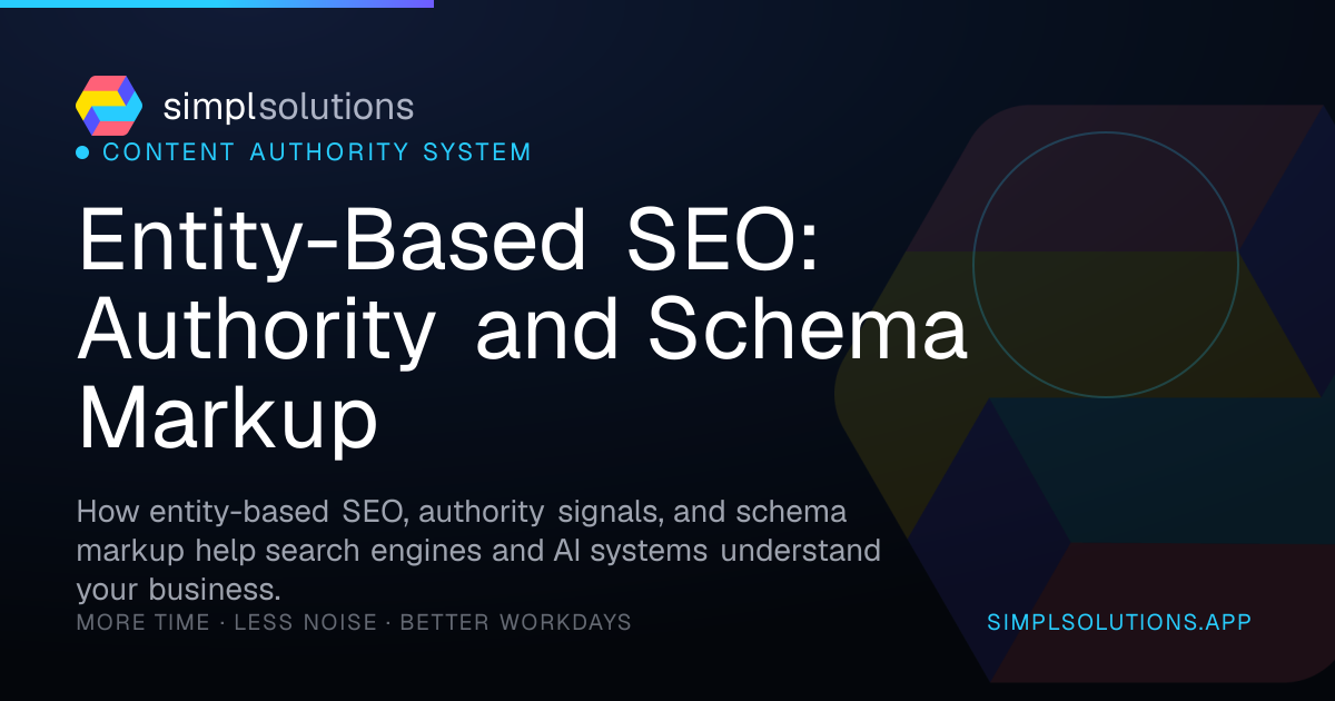 Entity-Based SEO: Authority and Schema Markup - SimplSolutions graphic