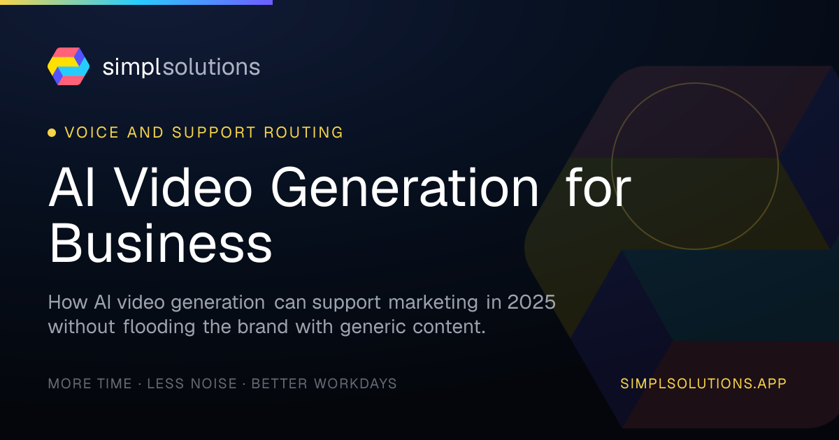 AI Video Generation for Business - SimplSolutions graphic