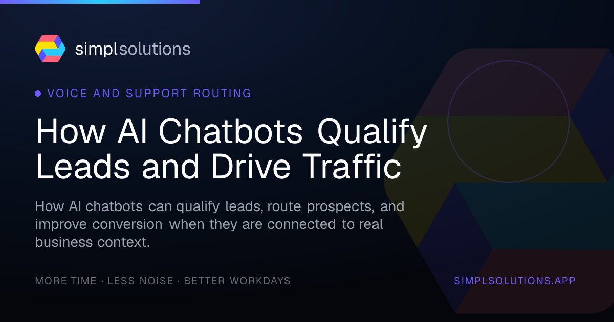 How AI Chatbots Qualify Leads and Drive Traffic - SimplSolutions graphic