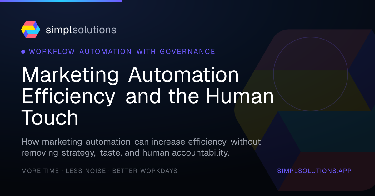 Marketing Automation Efficiency and the Human Touch - SimplSolutions graphic