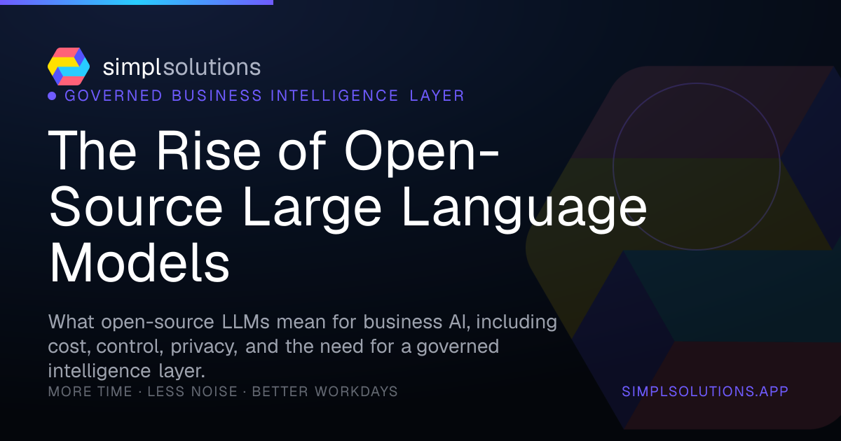 The Rise of Open-Source Large Language Models - SimplSolutions graphic