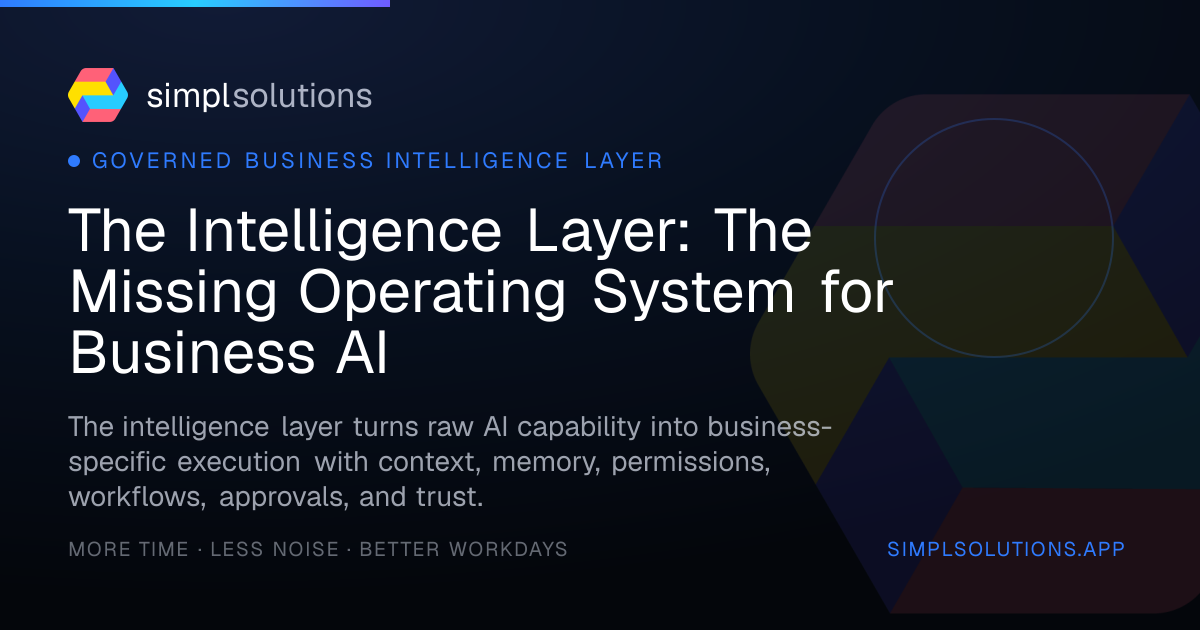 The Intelligence Layer: The Missing Operating System for Business AI - SimplSolutions graphic