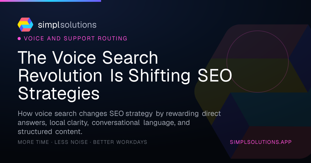 The Voice Search Revolution Is Shifting SEO Strategies - SimplSolutions graphic